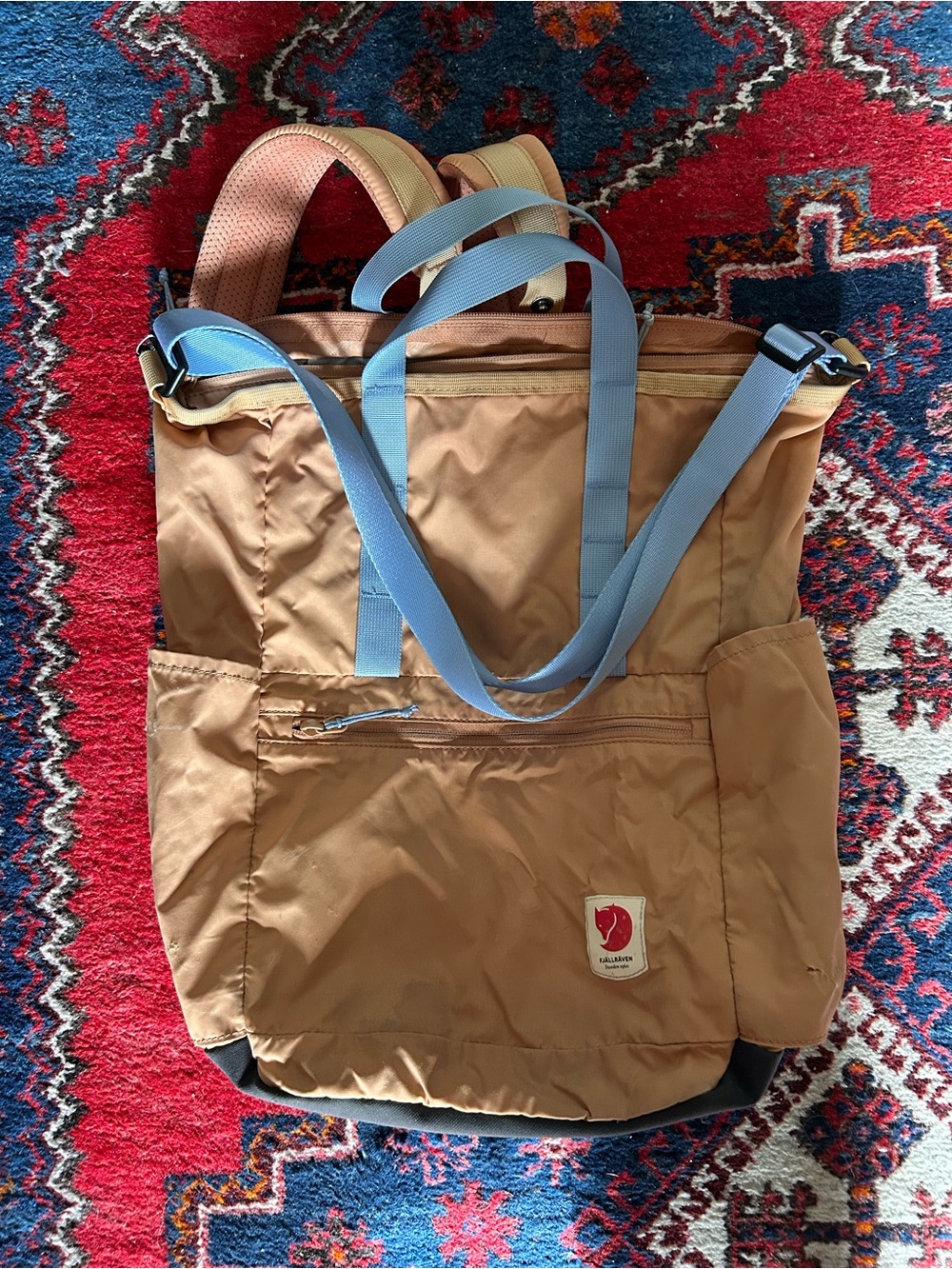 Fjallraven High Coast Totepack  - Peach with Light Blue Straps
